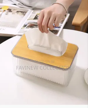 Transparent Water Ripple Tissue Box/ Serviette Holder