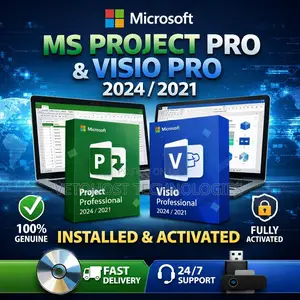 Microsoft Ms Project Pro Visio Pro 2024/2021 Installed And Activated