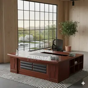 Modern Wooden L Shaped Executive Office Desk