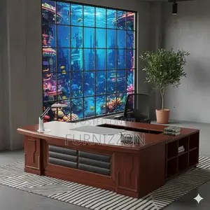 Luxurious L Shaped Wooden Manager Office Desk