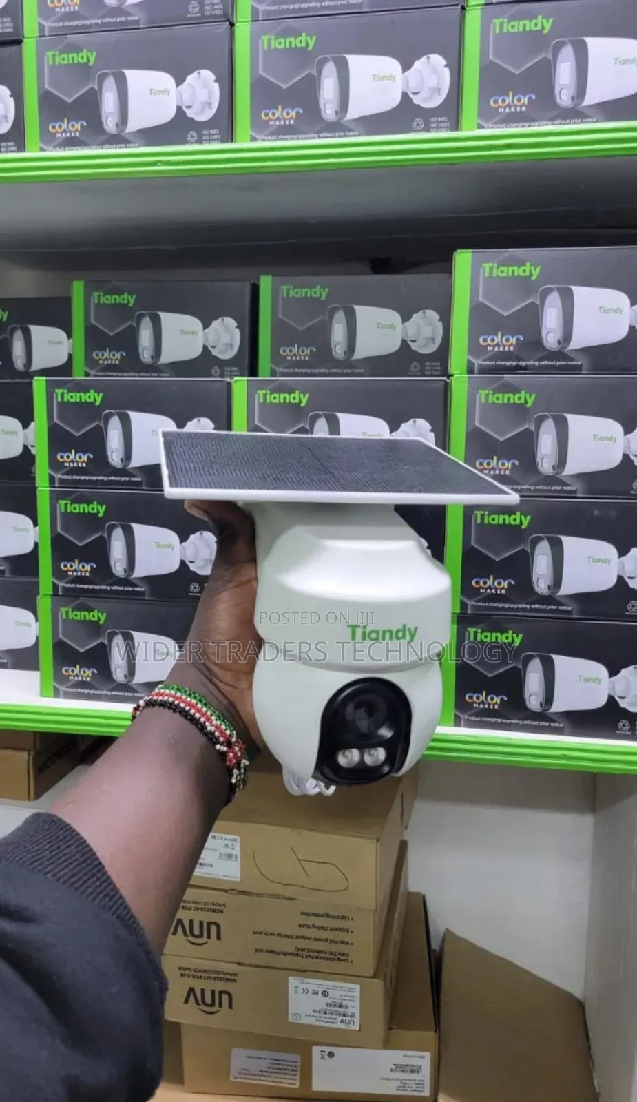 Tiandy 3mp Dual Light Wi-Fi Pt Security Camera With a Solar Panel