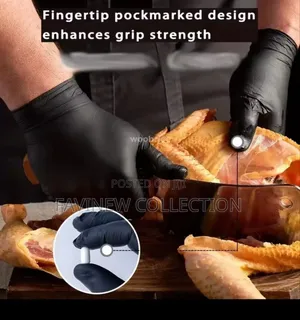 Food Grade Disposable Black Kitchen Gloves 100pcs