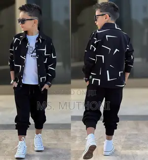 Black Boy's Fashionable 3 Piece Wear Set