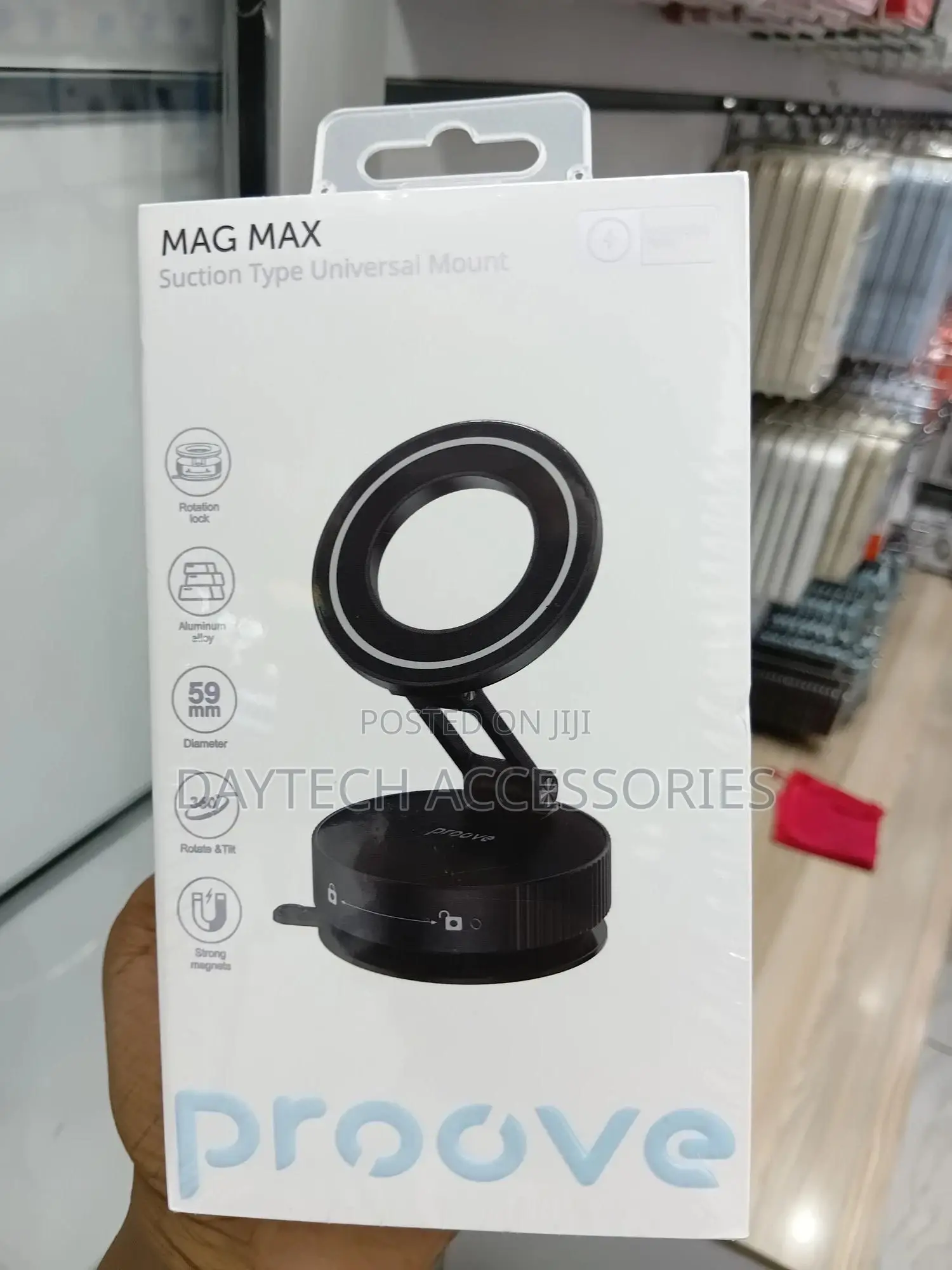 Proove Mag Max Suction Type Universal Mount - Black