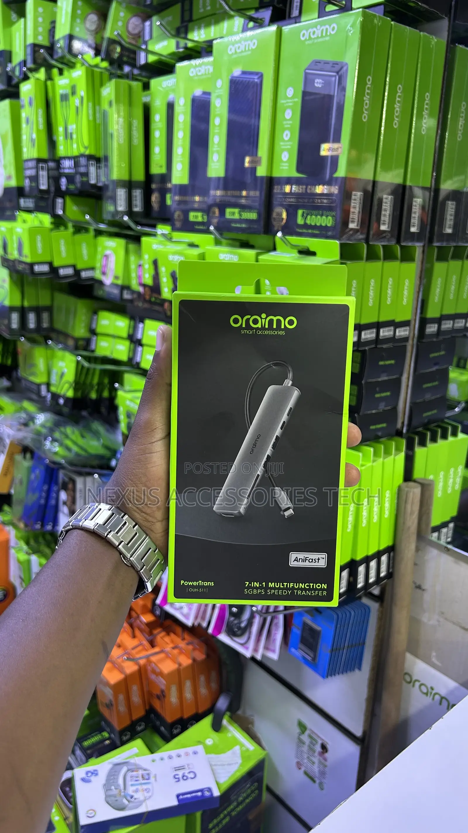 Oraimo Powertrans 7-in-1 Usb-C Hub | 5gbps Fast Data Transfer