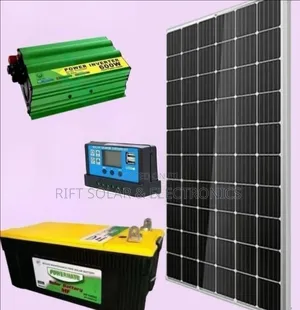 500 Watts Home Solar Package - 200ah Mf Solar Battery - 600 W Inverter