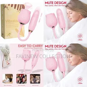 2 in 1 Rose for Clitorial Stimulation Plus Thrusting Dildo