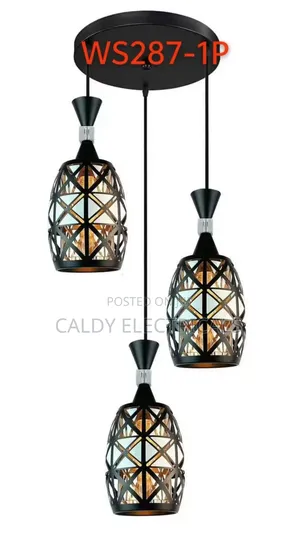 Modern Black Metal Three in One -Light Pendant Bv3