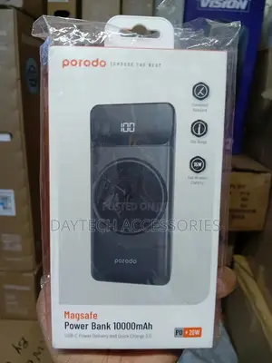 This Is a Porodo Magsafe Power Bank With a 10000mah Capacity.