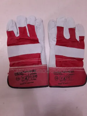 Heavy Duty Gloves Pair Red & Light Grey Colour
