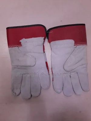 Heavy Duty Gloves Pair Red & Light Grey Colour