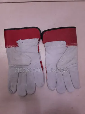 Heavy Duty Gloves Pair Red & Light Grey Colour