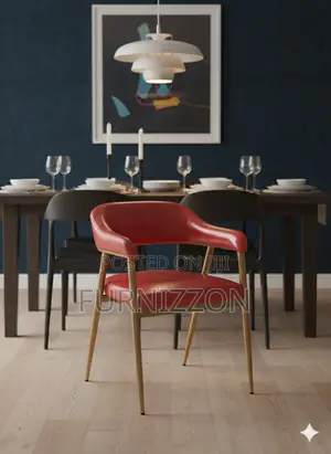 Modern Leather Armchair for Coffee and Dining Space