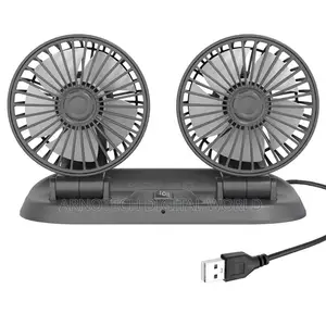 Twin Head Adjustable Usb 360 Degree Rotating Car/Desktop Cooling Fan