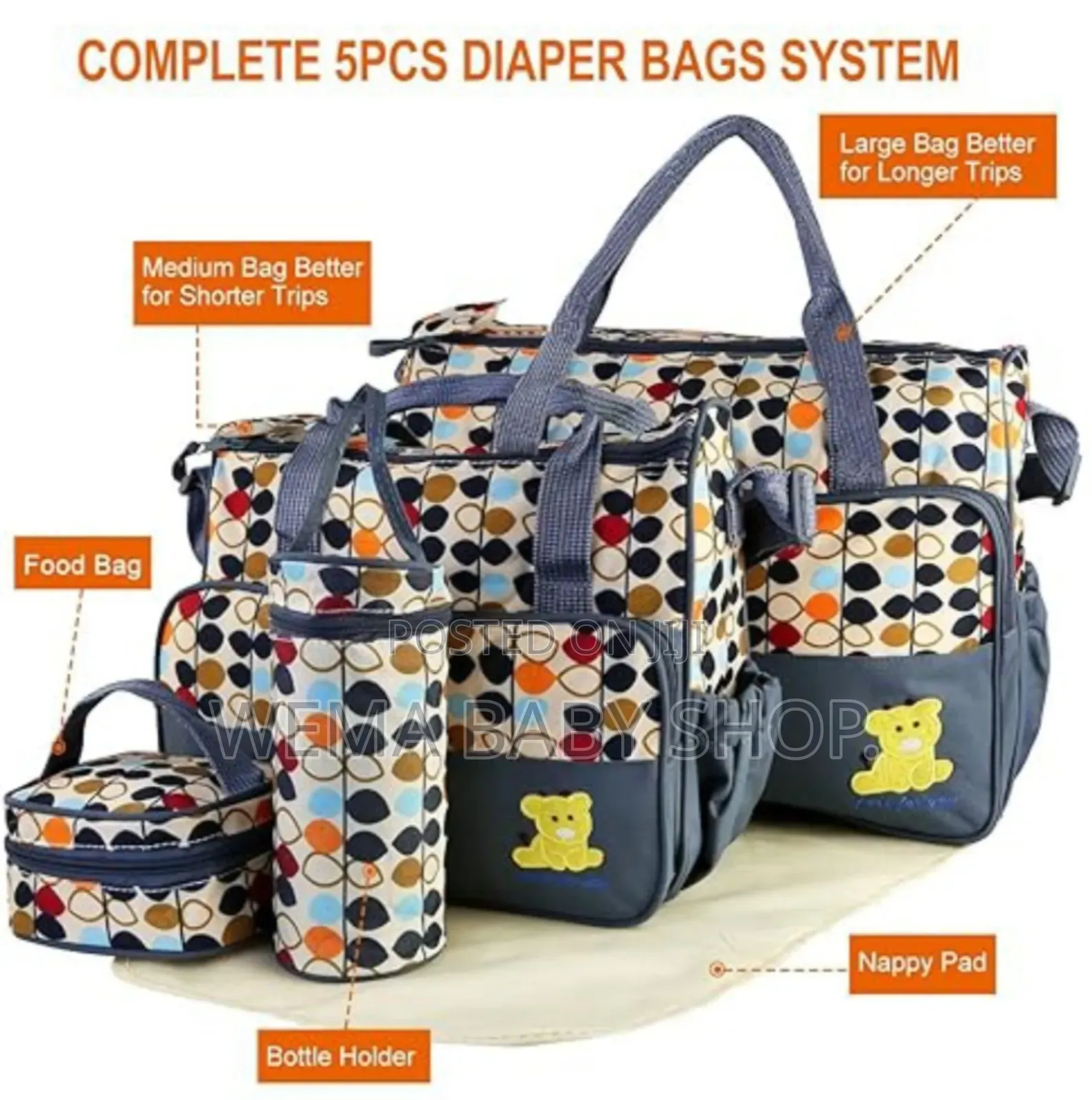 5-PCS Baby Diaper Bag Set
