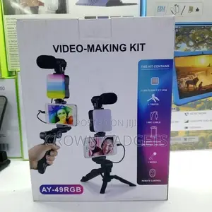 Ay-49 RGB Video Making Kit – Stand, Led Light Mini Condenser Mic