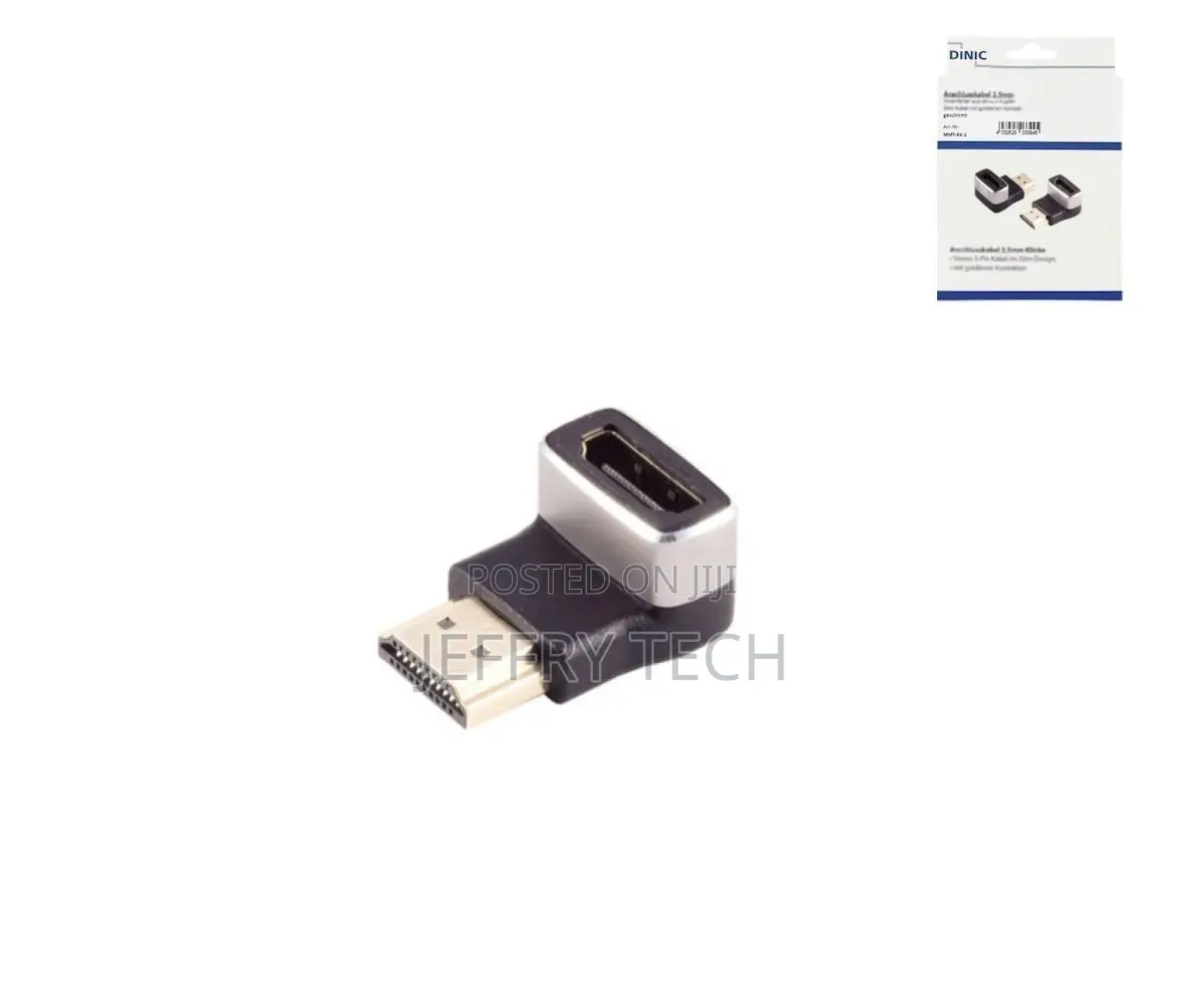 Hdmi-a Adapter, 90° Angle Bottom, , Metal Hdmi-a Socket to Plug, 