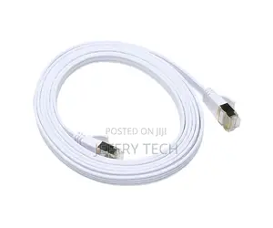 Patch Cable Cat.6, Flat, Pimf/Stp, White, Dinic Polybag, Length 5m