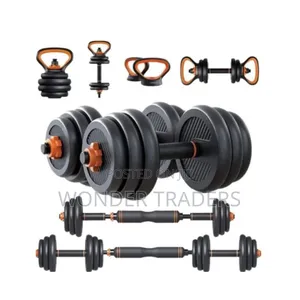 30kg Adjustable Dumbbell Kettlebell Barbell Set, 6 in 1