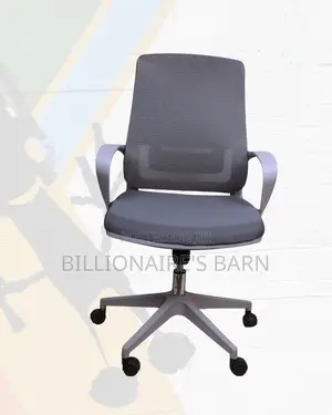 Grey Mid-Back Mesh Chair | Space-Saving Design for Compact Setups
