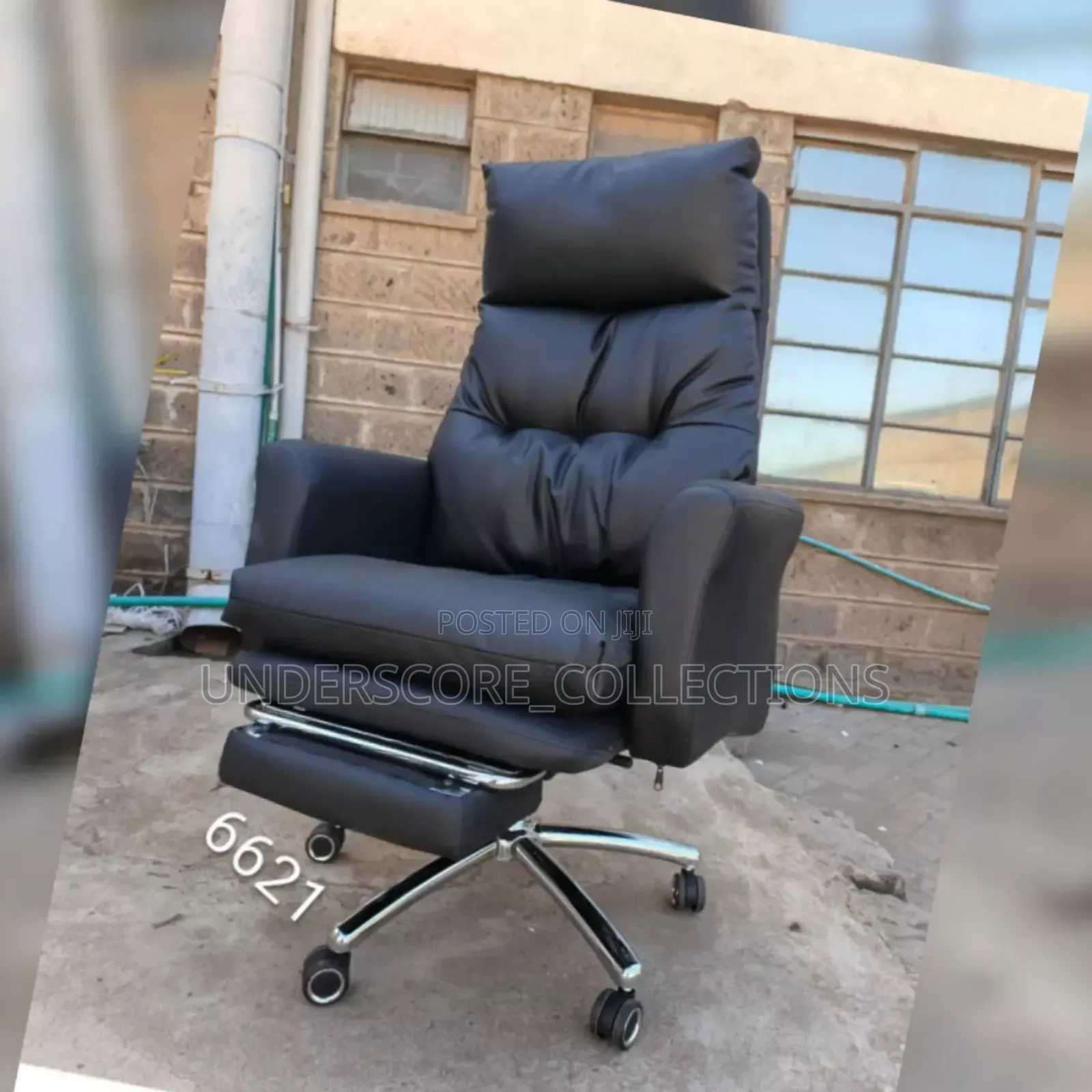 Grey/Black Leather Office Chairs