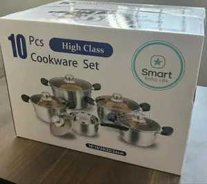 Jp Smart Raha 10pcs Stainless Cookware Sufurias/ Glass Lids