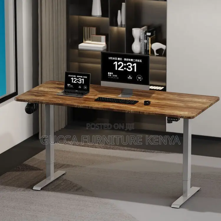 Brown Motorized Electric Standing Desk