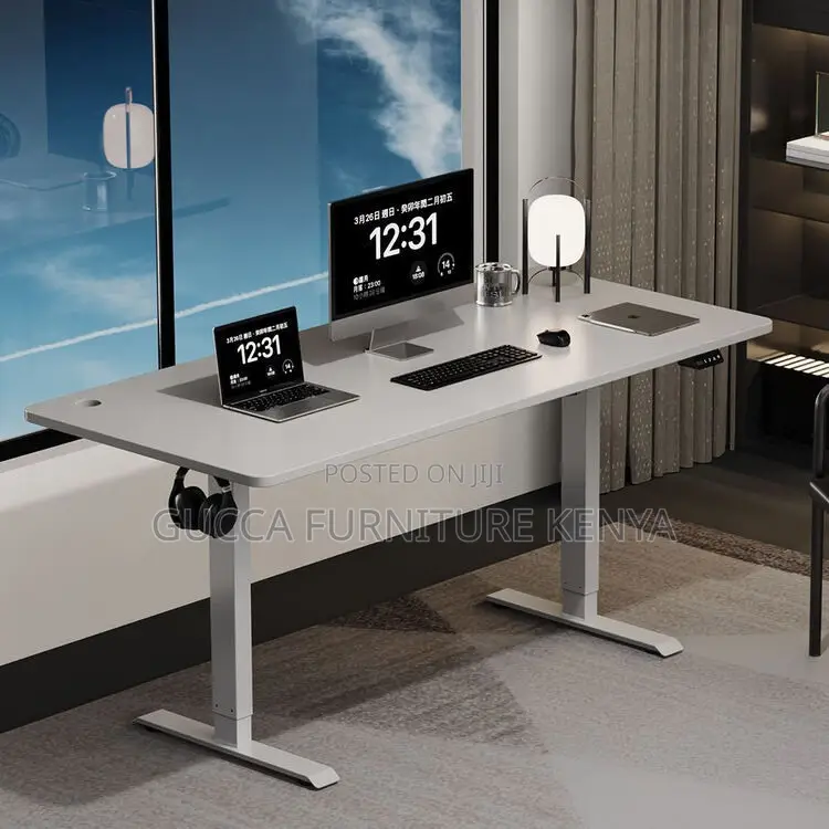 Brown Motorized Electric Standing Desk