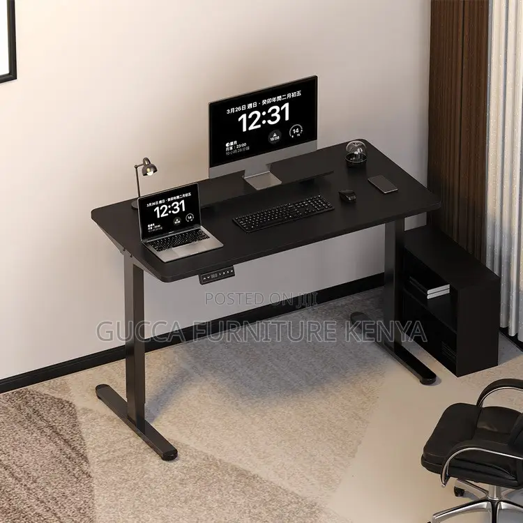Brown Motorized Electric Standing Desk