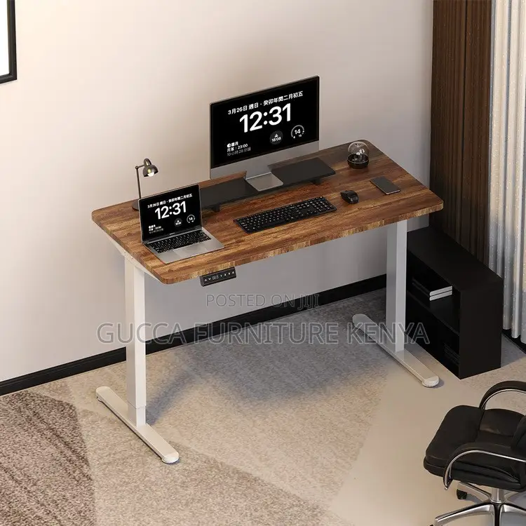 Brown Motorized Electric Standing Desk