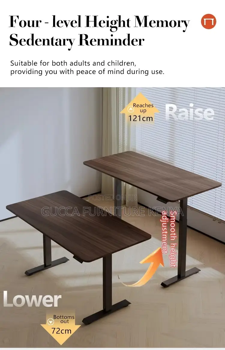 Brown Motorized Electric Standing Desk