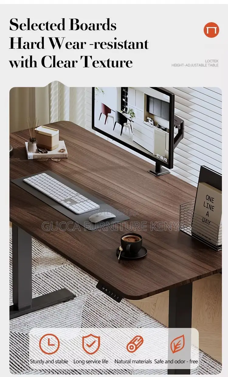 Brown Motorized Electric Standing Desk