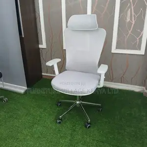Office Chairs: High-back White Orthopedic Office Seat