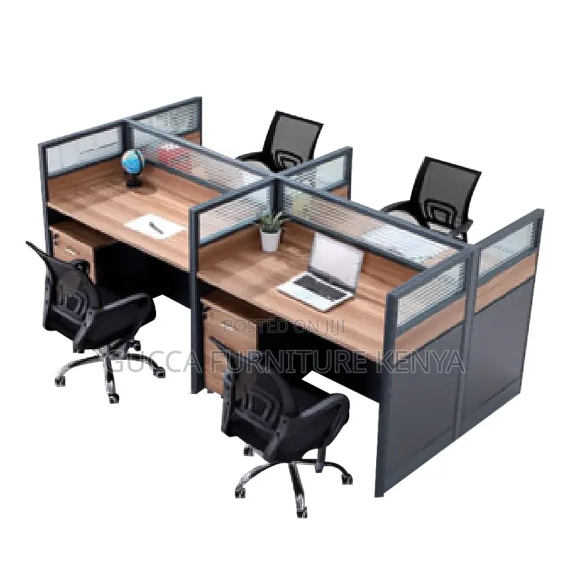 4-way Brown Office Modular Workstation