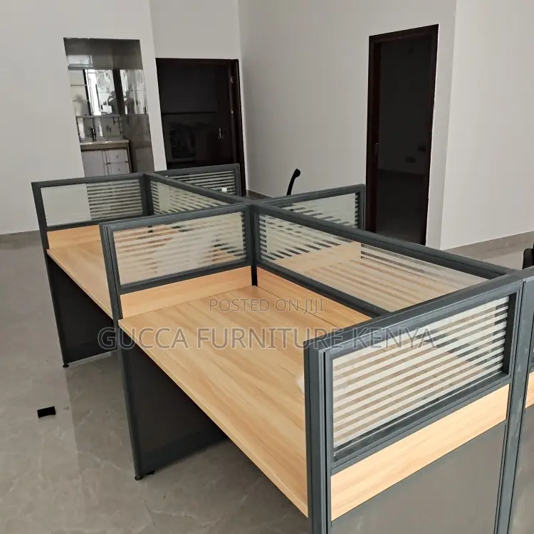 4-way Brown Office Modular Workstation