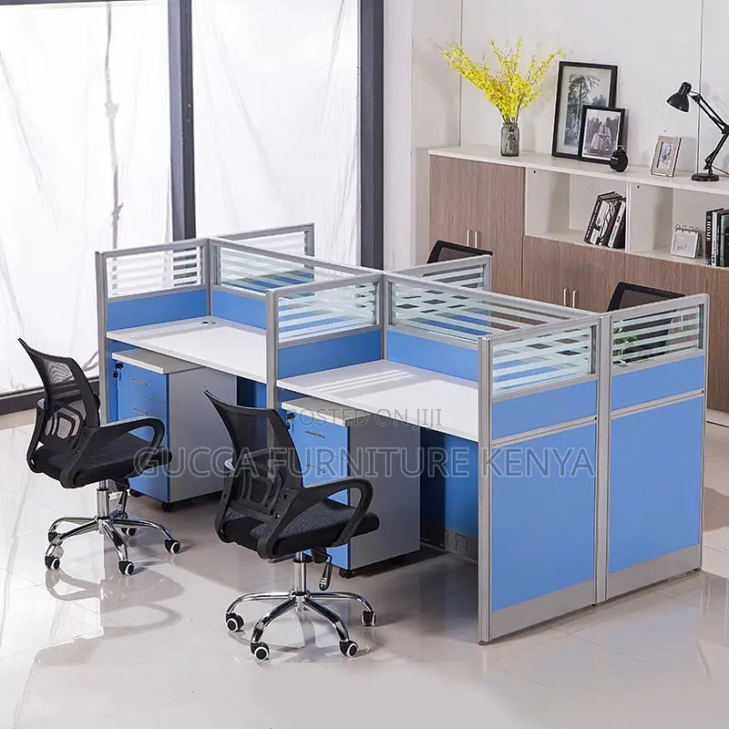 4-way Brown Office Modular Workstation