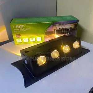 Outdoor 8 Led Solar Wall Light Up Down RGB Decorative Light Warm White