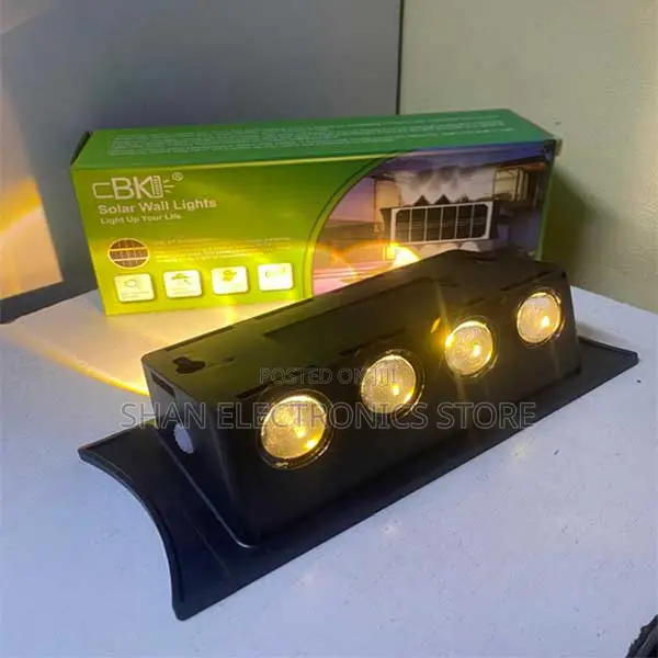 Outdoor 8 Led Solar Wall Light Up Down RGB Decorative Light Warm White