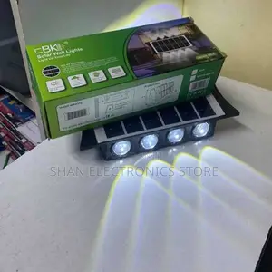 Black Waterproof Outdoor Solar Powered Simple Design