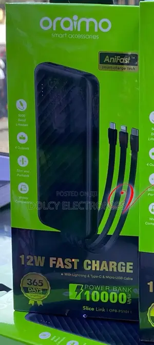 Oraimo Opb-P5101 10,000mah 12w Power Bank.