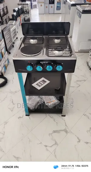 Rebune 3gas +1 Electric Burner Standing Gas Stove With Shelves