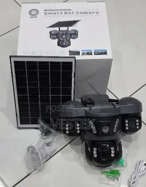 Three Lens Solar Ip Camera 4g Sim Outdoor PTZ Solar Color Night Vision