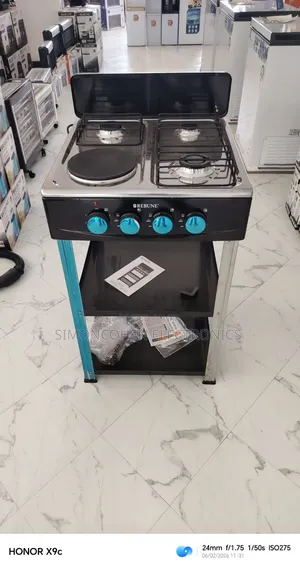 Rebune 3 Gas +1 Electric Burner Standing Gas Stove With Shelves
