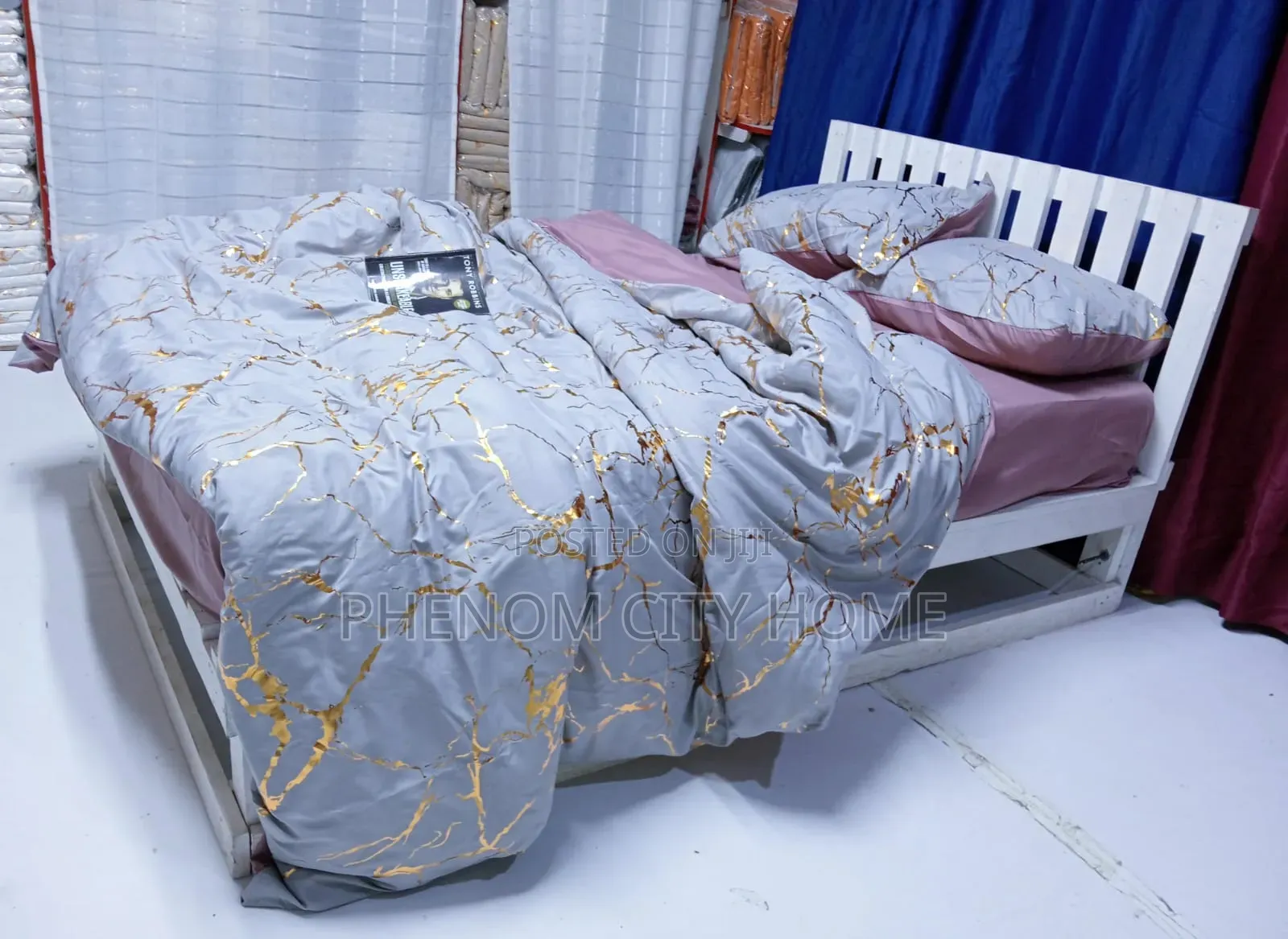 Dark Coloured Marble Duvet Cover Set