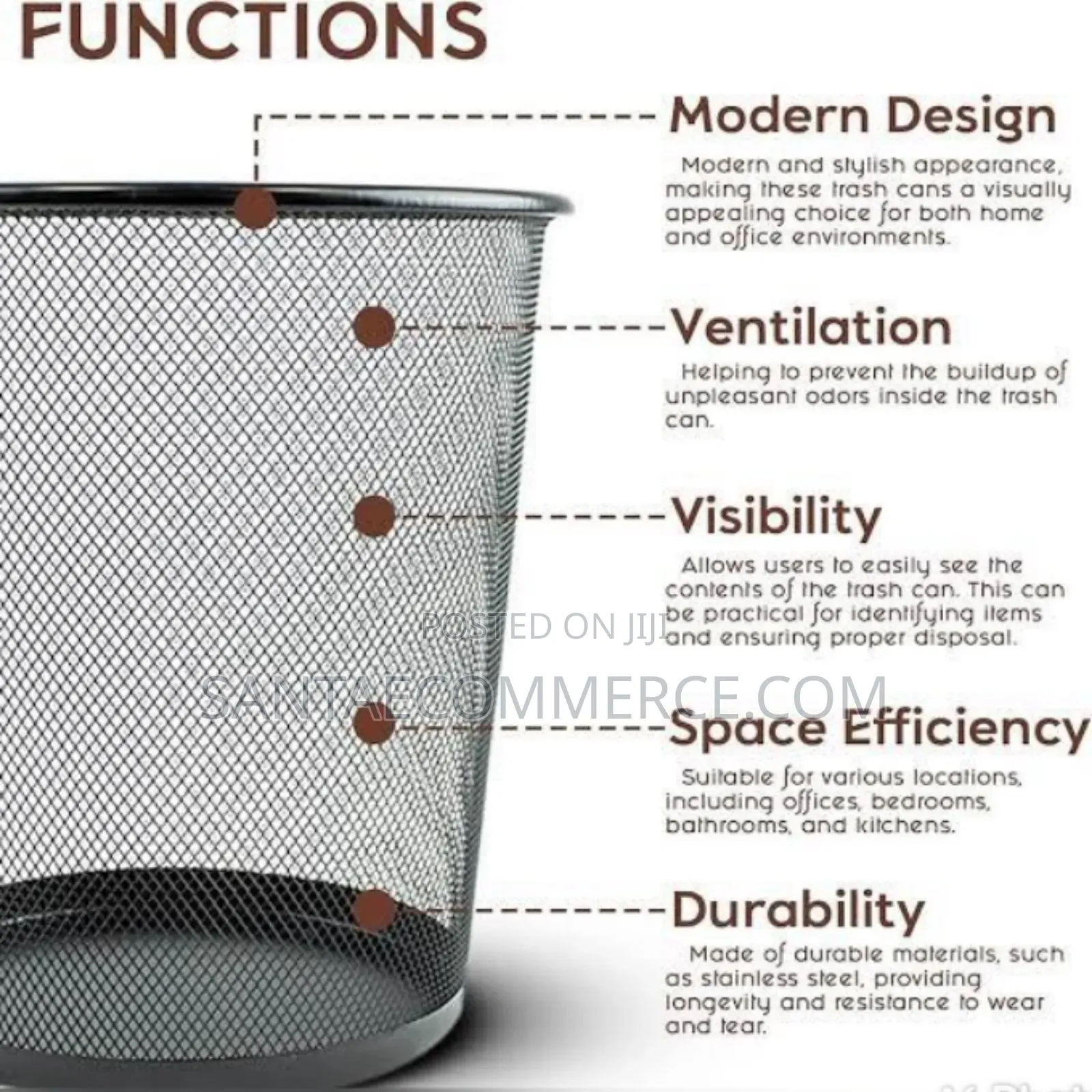 Metallic Mesh Dust Bin