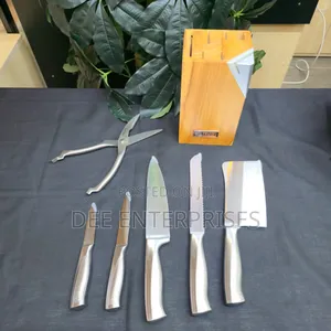 7pcs Set High Quality Stainless Steel Knife Set With Wooden Storage