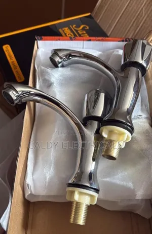 Chrome-Plated Pillar Taps for a Basin Sinks