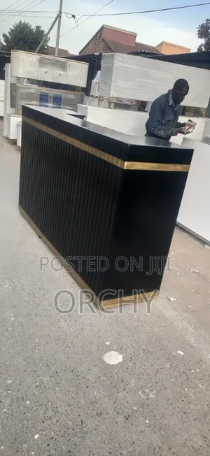 Black Gold Reception Desk