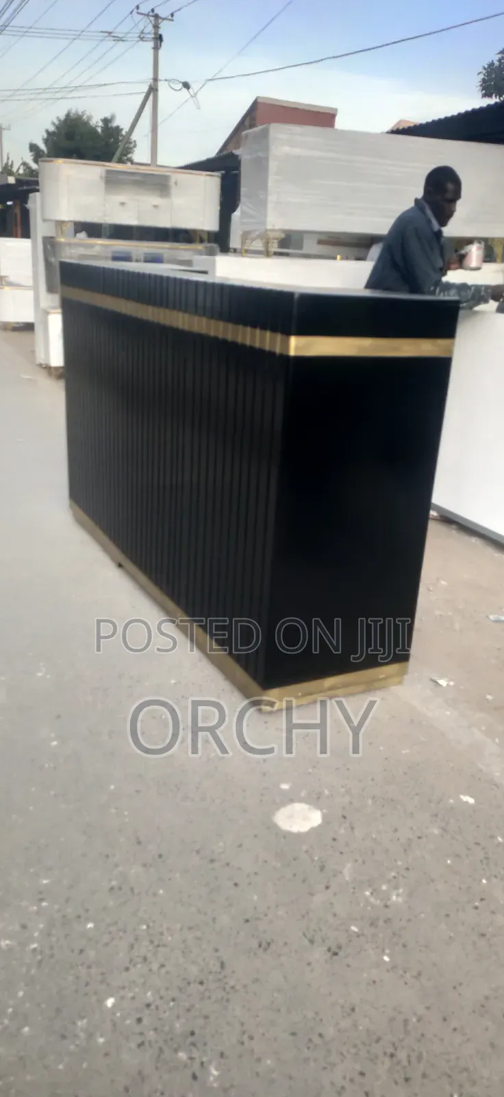 Black Gold Reception Desk