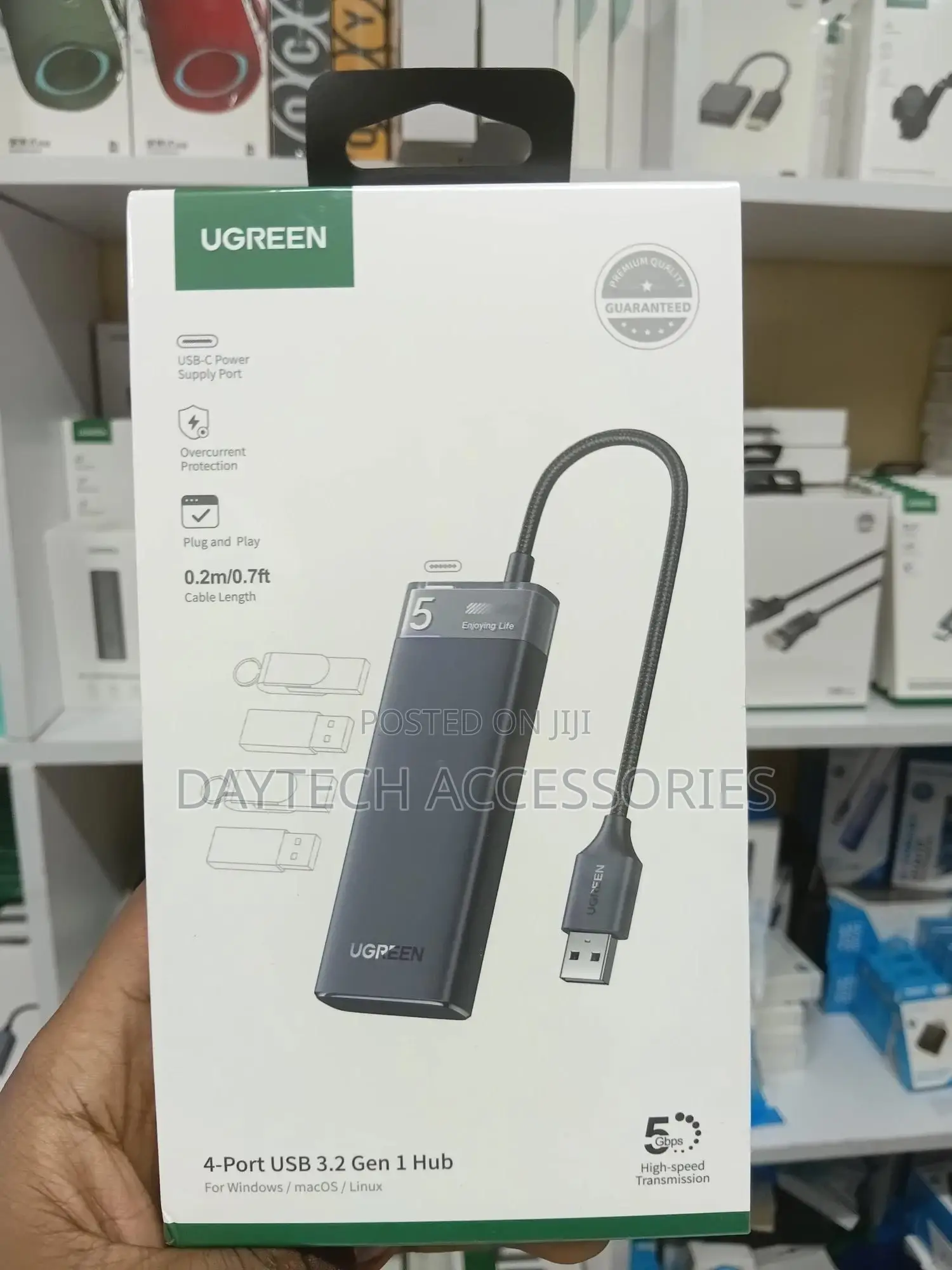 Ugreen 4-Port Usb 3.0 Hub With Usb C Power Supply - Grey